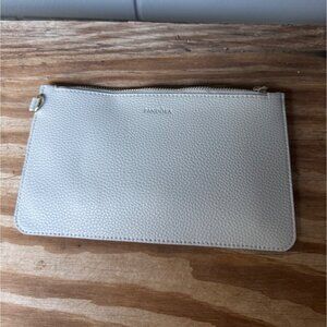 Pandora Grey Leather Zip Pouch Wristlet